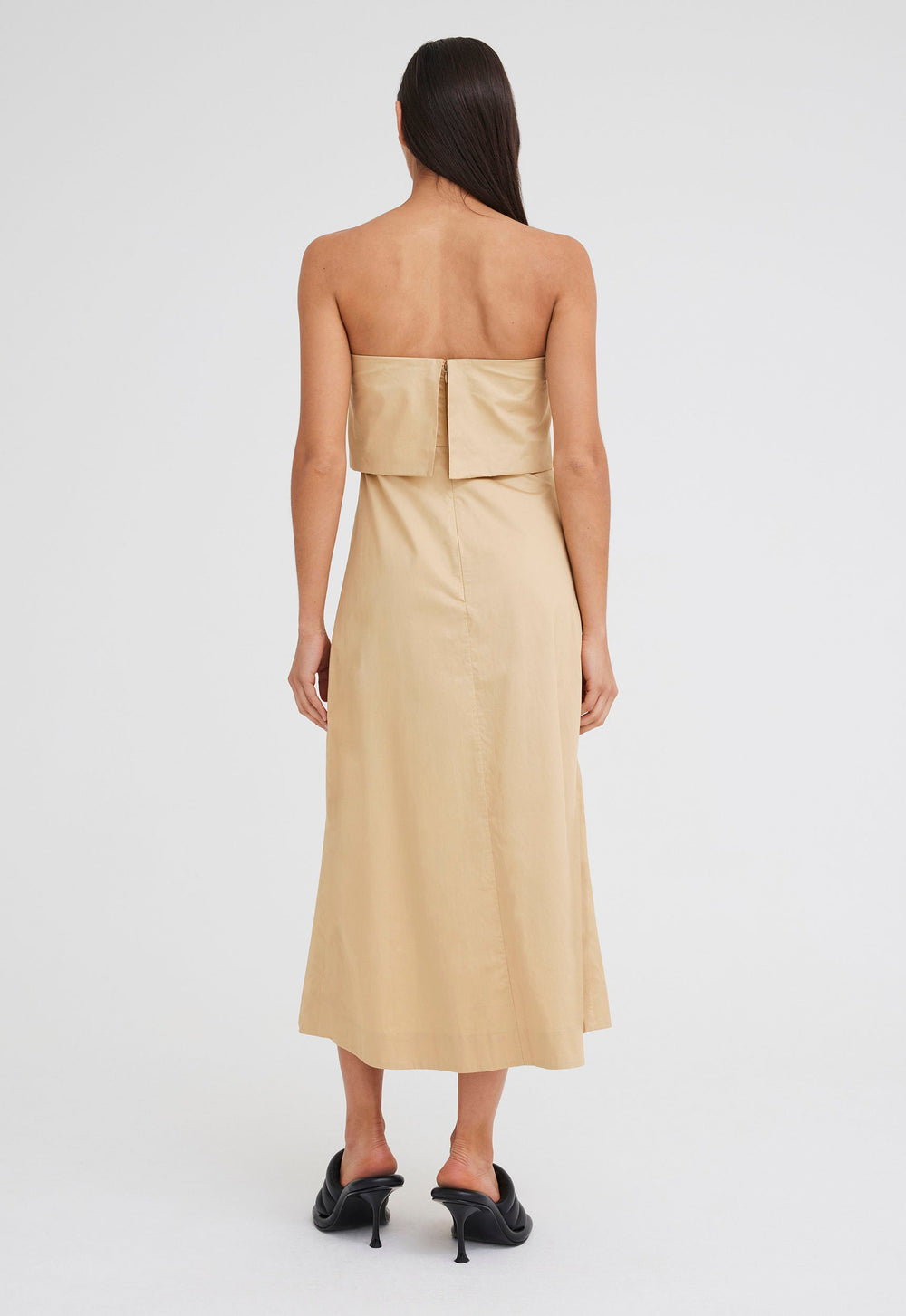 Jac+Jack ENFIELD COTTON STRAPLESS DRESS in Loom Gold